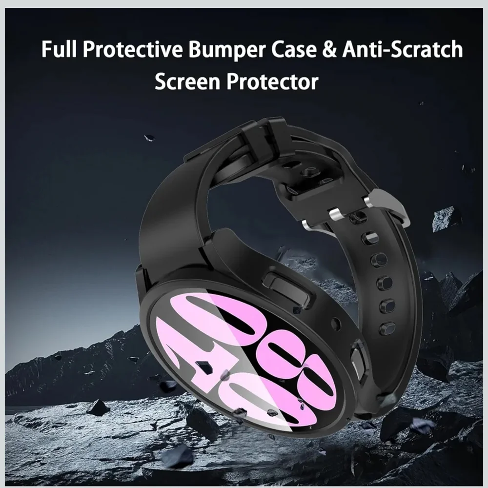 Samsung Galaxy Wacth 6 Protective Case Set - Black, Gray, Green, Blue, White
